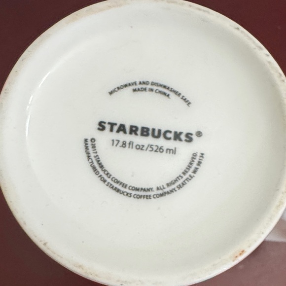 Starbucks 2017 Festive Red Mug with Tree Patterns - Picture 7 of 9